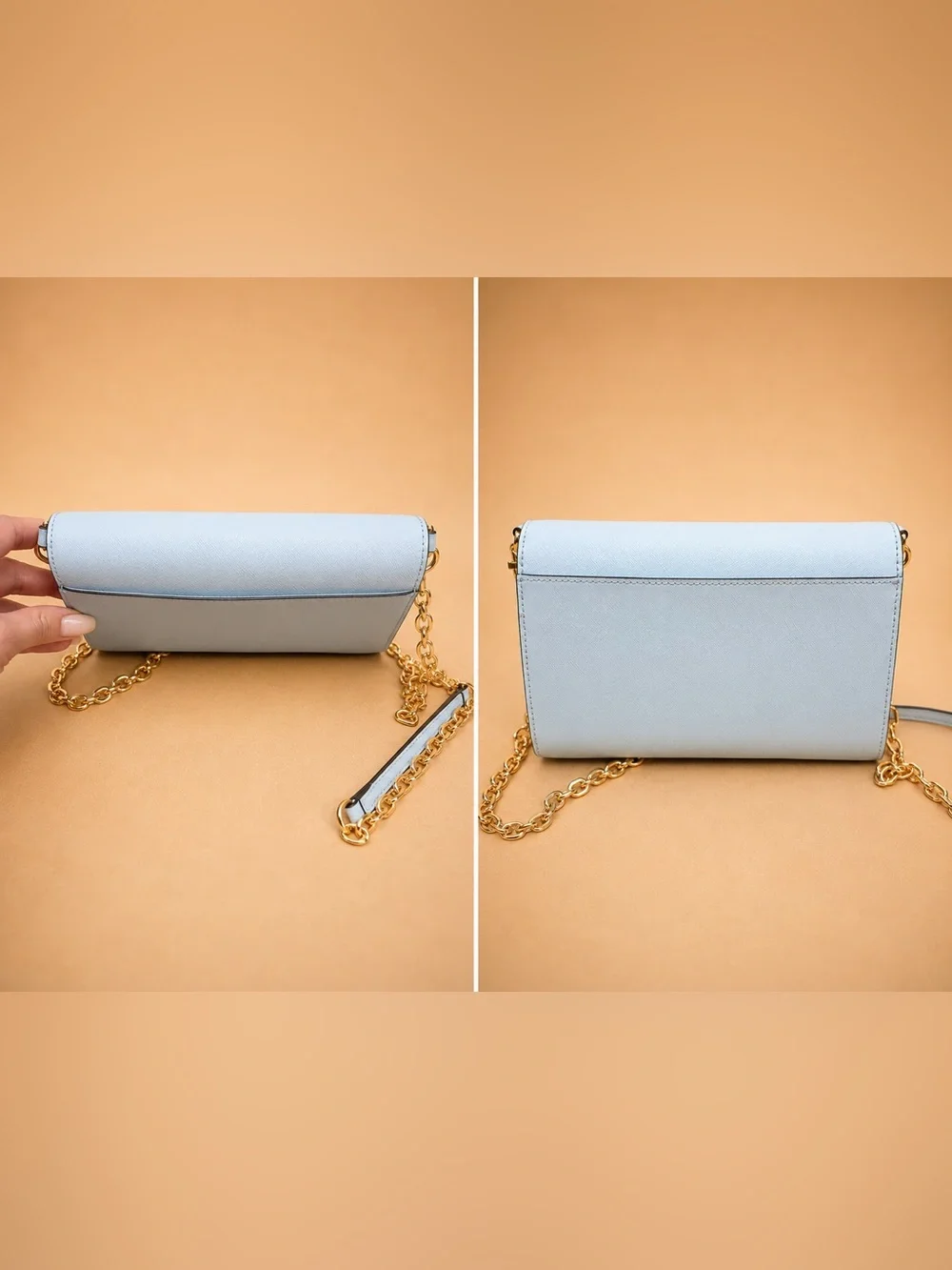 Tory Burch Powder Blue Saffiano Leather Crossbody